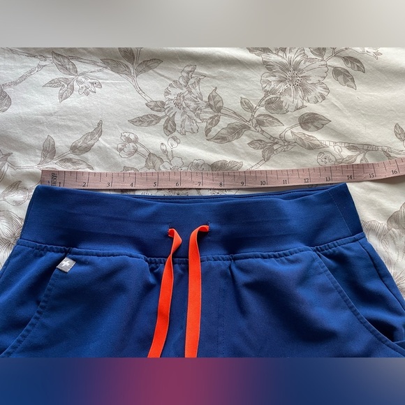 Figs Blue Zamora Joggers Orange Drawstring Small Medical Scrubs Vet Nurse Doctor - Picture 5 of 7